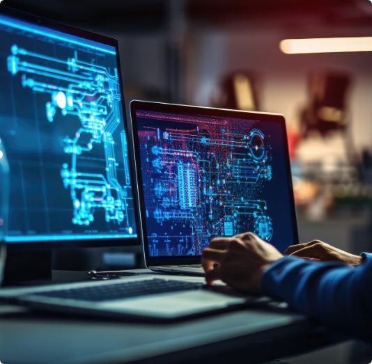 Technician on laptop