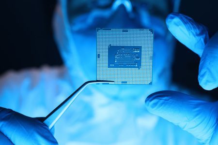 microchip in cleanroom